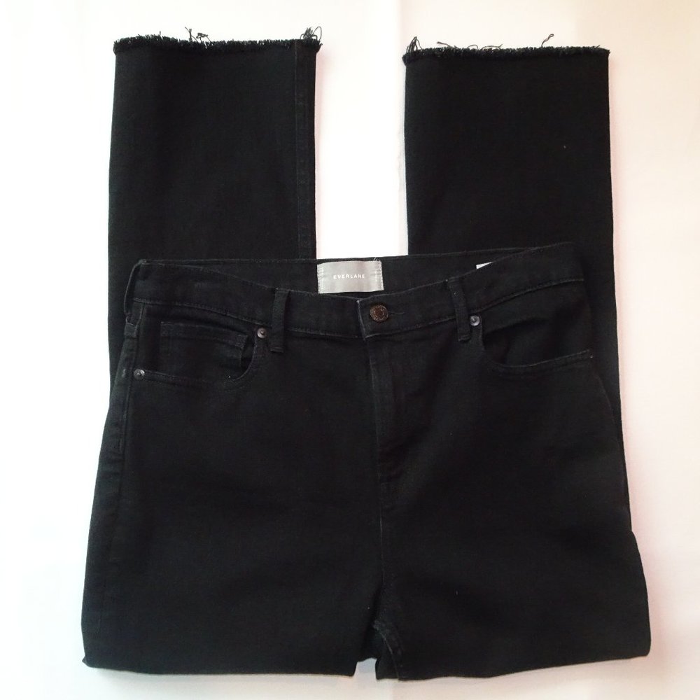 Everlane Raw Hem Cropped Jeans | Black | VGUC | 31